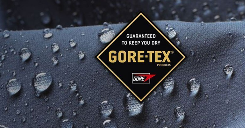Wodoodporna tkanina Gore-Tex z kroplami wody