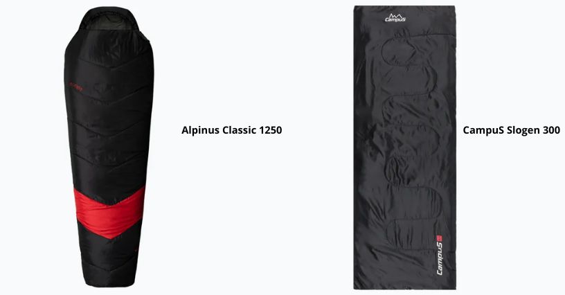 Śpiwory Alpinus Classic 1250 i Campus Slogen 300