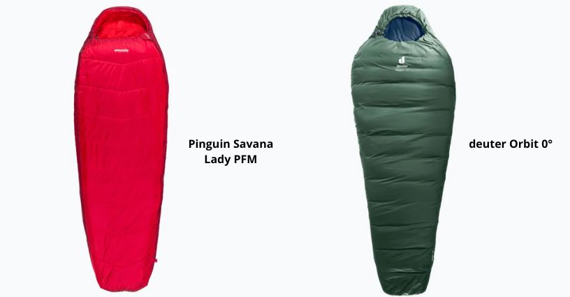 Śpiwory Pinguin Savana Lady PFM i deuter Orbit 0°