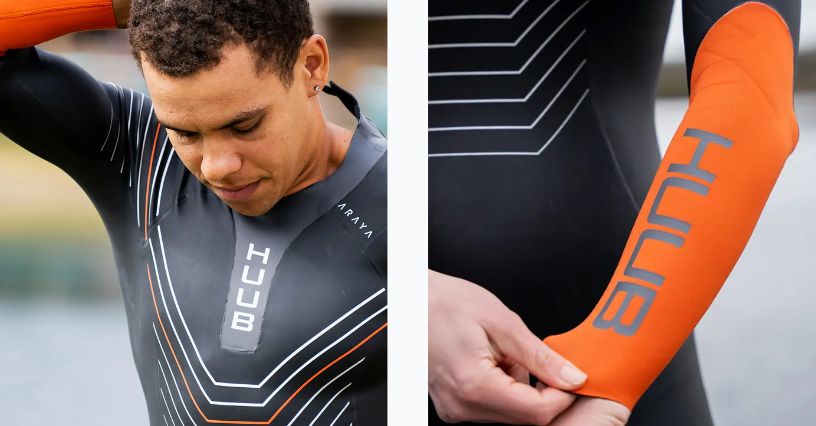 Mężczyzna w piance triathlonowej HUUB Araya 2:4