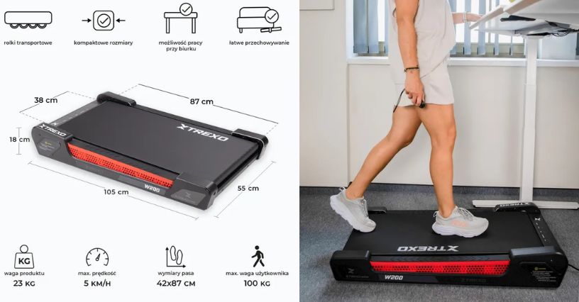 Bieżnia elektryczna TREXO Walking Pad W200w czasie używania
