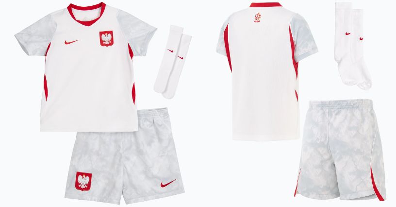 Dziecięcy komplet reprezentacji Polski domowy Nike Dri-Fit