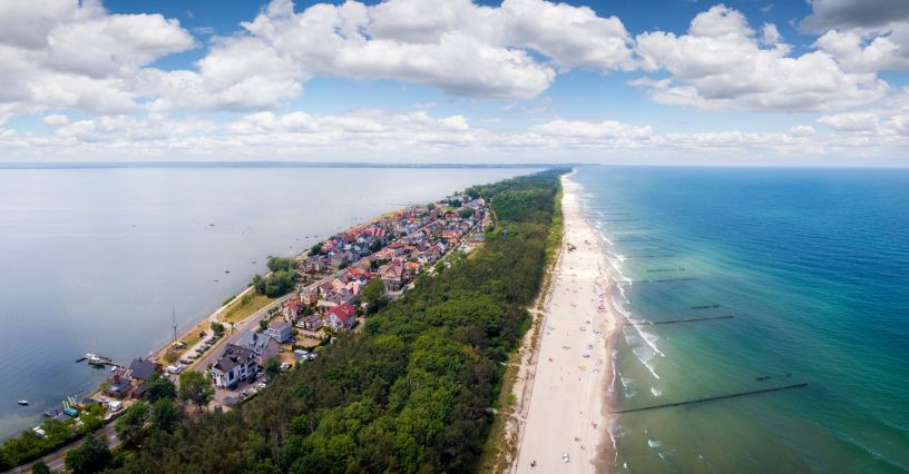 Widok na Półwysep Helski nad Morzem Bałtyckim