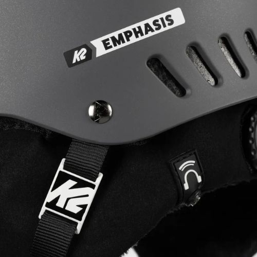 Kask narciarski z systemem audio K2 Emphasis matte pearl charcoal