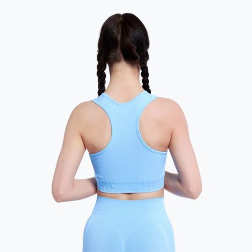 Biustonosz treningowy Gym Glamour Push Up baby blue