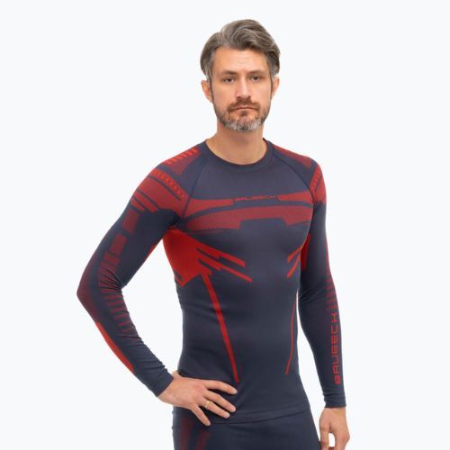 Bluza termoaktywna męska Brubeck Dry ciemnoniebieski/czerwony