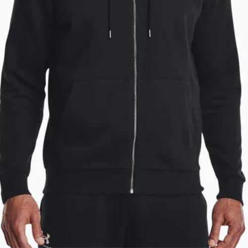 Bluza męska Under Armour Essential Fleece FZ Hood black/white