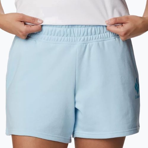 Spodenki trekkingowe damskie Columbia Logo III French Terry spring blue/atoll logo