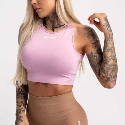 Top treningowy damski Gym Glamour Wiązany pink
