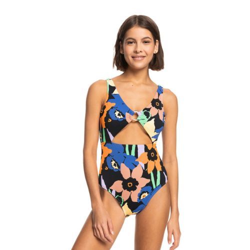 Strój kąpielowy jednoczęściowy damski ROXY Color Jam anthracite flower jammin