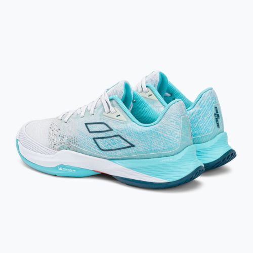 Buty do tenisa damskie Babolat Jet Mach 3 AC W white/angel blue