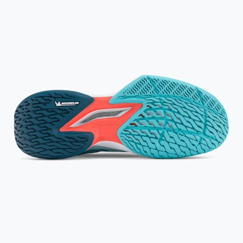 Buty do tenisa damskie Babolat Jet Mach 3 AC W white/angel blue