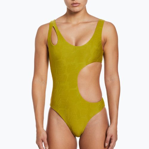Strój pływacki jednoczęściowy damski Nike Block Texture moss