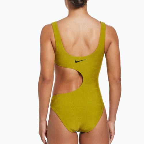 Strój pływacki jednoczęściowy damski Nike Block Texture moss