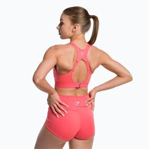 Biustonosz treningowy Gymshark Open Back Training Sports polka pink