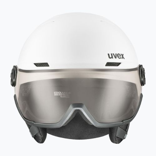 Kask narciarski UVEX Wanted Visor V white matt/variomatc smoke