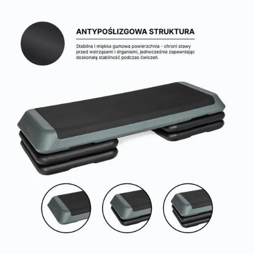 Step do aerobiku XTREXO Aerobic max stability szary