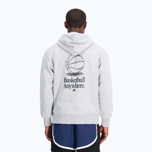 Bluza męska New Balance Hoops Fleece Hoodie athletic grey