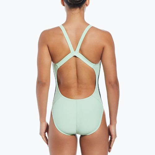 Strój pływacki jednoczęściowy damski Nike Logo Tape Fastback vapor green