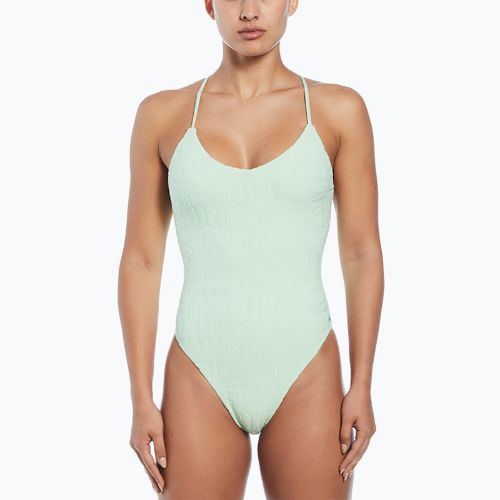 Strój pływacki jednoczęściowy damski Nike Retro Flow T-Back vapor green
