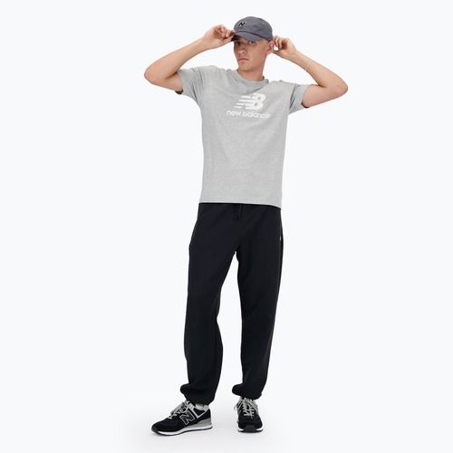 Koszulka męska New Balance Stacked Logo athletic grey
