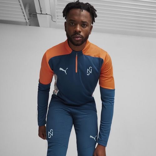 Bluza piłkarska męska PUMA Neymar Jr Creativity 1/4 Zip Top ocean tropic/hot heat