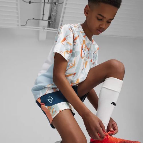 Spodenki piłkarskie dziecięce PUMA Neymar JR Creativity Training ocean tropic/hot heat