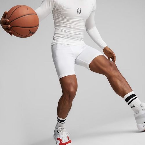 Spodenki koszykarskie męskie PUMA Hoops Team Baselayer puma white
