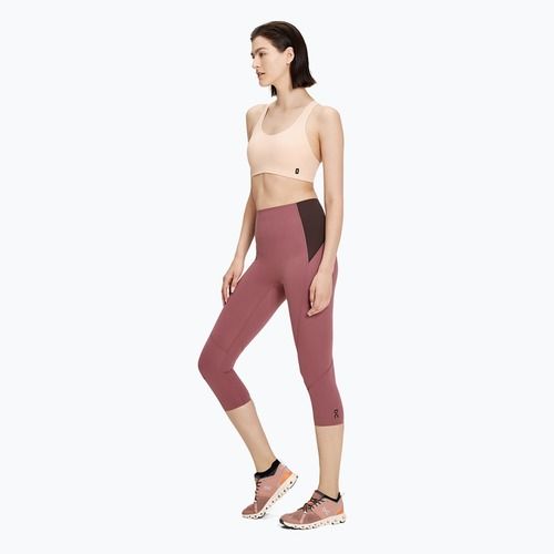 Legginsy damskie On Movement 3/4 cherry/ox