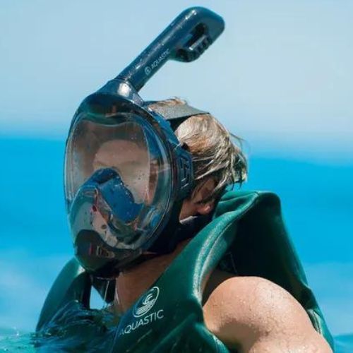Maska pełnotwarzowa do snorkelingu AQUASTIC KAI czarny