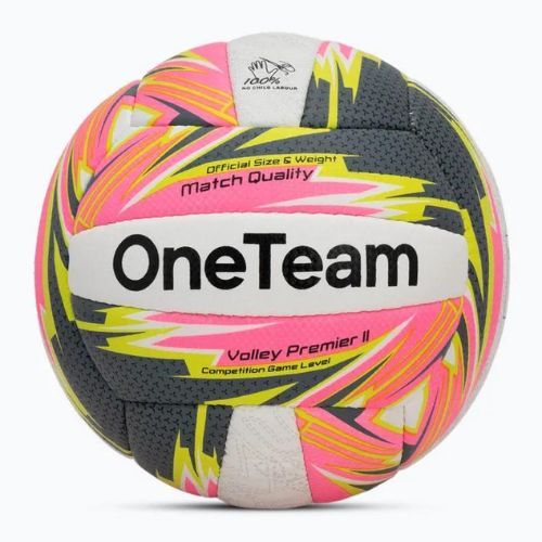 Piłka do siatkówki plażowej OneTeam HS Beach szary/żółty/różowy rozmiar 5