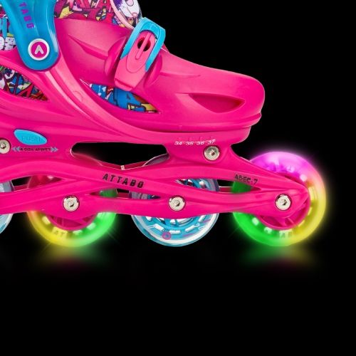 Rolki dziecięce ATTABO Turbojet LED różowy