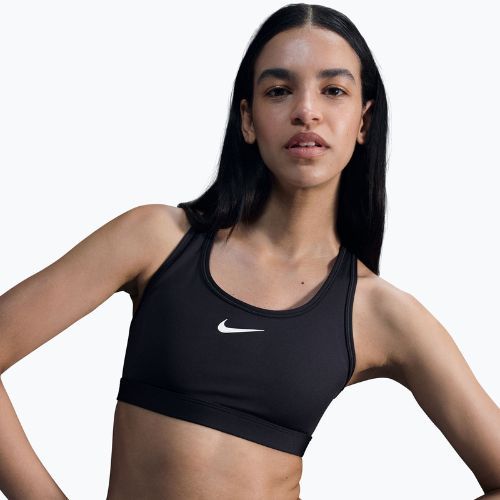 Biustonosz treningowy Nike Swoosh Medium Support black/white