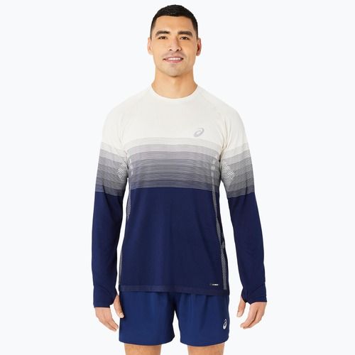 Longsleeve do biegania męski ASICS Seamless birch/blue expanse