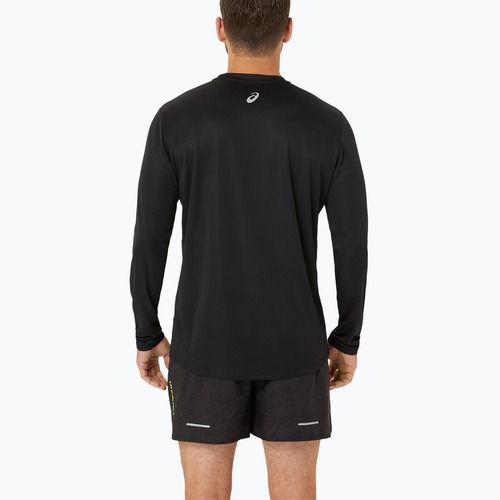 Longsleeve do biegania męski ASICS Fujitrail Logo black/graphic grey/safety yellow