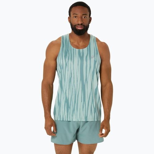 Koszulka do biegania męska ASICS Road All Over Print Singlet light celadon/celadon
