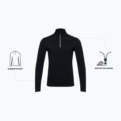Bluza termoaktywna męska WOOLCANO Merino 100% TOP0544 czarny