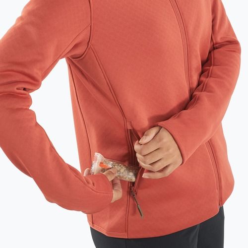 Bluza trekkingowa damska Salomon Essential Midwarm Fz tandoori spice
