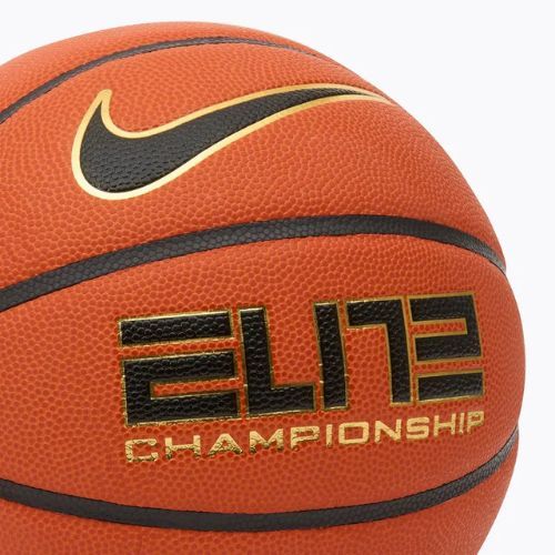 Piłka do koszykówki Nike Elite Championship 8P 2.0 Deflated amber court/black/metallic gold/black rozmiar 6