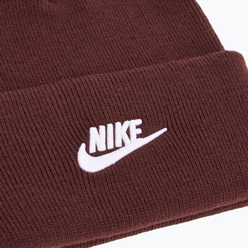 Czapka zimowa dziecięca Nike Peak burgundy crush/white