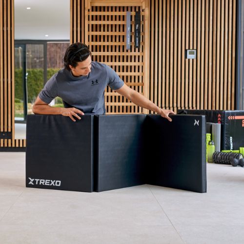 Materac gimnastyczny XTREXO składany 180 x  60 x 5 cm czarny