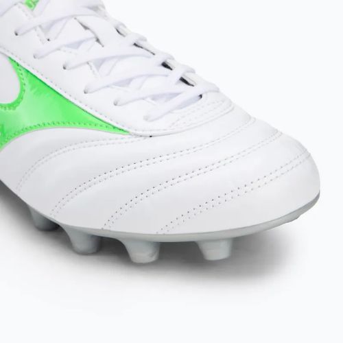 Buty piłkarskie Mizuno Morelia II Club Md white/neon green/galaxy silver