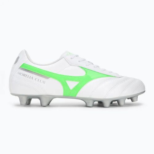 Buty piłkarskie Mizuno Morelia II Club Md white/neon green/galaxy silver