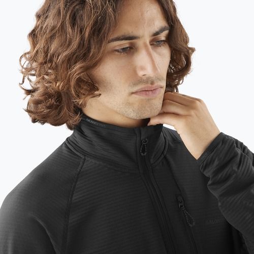 Bluza trekkingowa męska Salomon Lightwarm Full Zip deep black