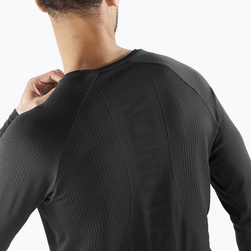 Longsleeve do biegania męski Salomon Sense Aero Seamless Tee deep black