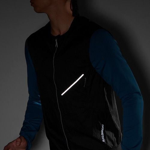 Bezrękawnik do biegania męski Salomon Sense Aero Wind deep black