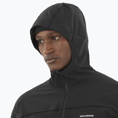 Bluza do biegania męska Salomon Sense Aero Hybrid Half Zip Hooded deep black