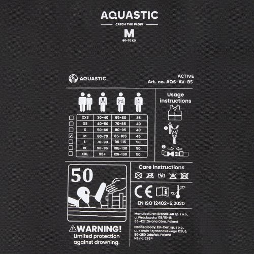 Kamizelka asekuracyjna AQUASTIC Active 50N żółty