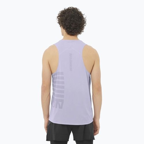 Koszulka do biegania męska Salomon Sense Aero Singlet GFX cosmic sky