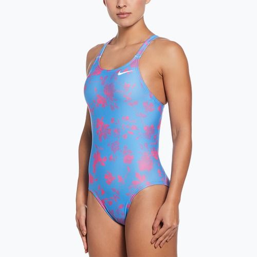 Strój pływacki jednoczęściowy damski Nike Hydrastrong Fastback university blue